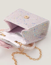 Bow Glitter Pearl Handle Bag, , large