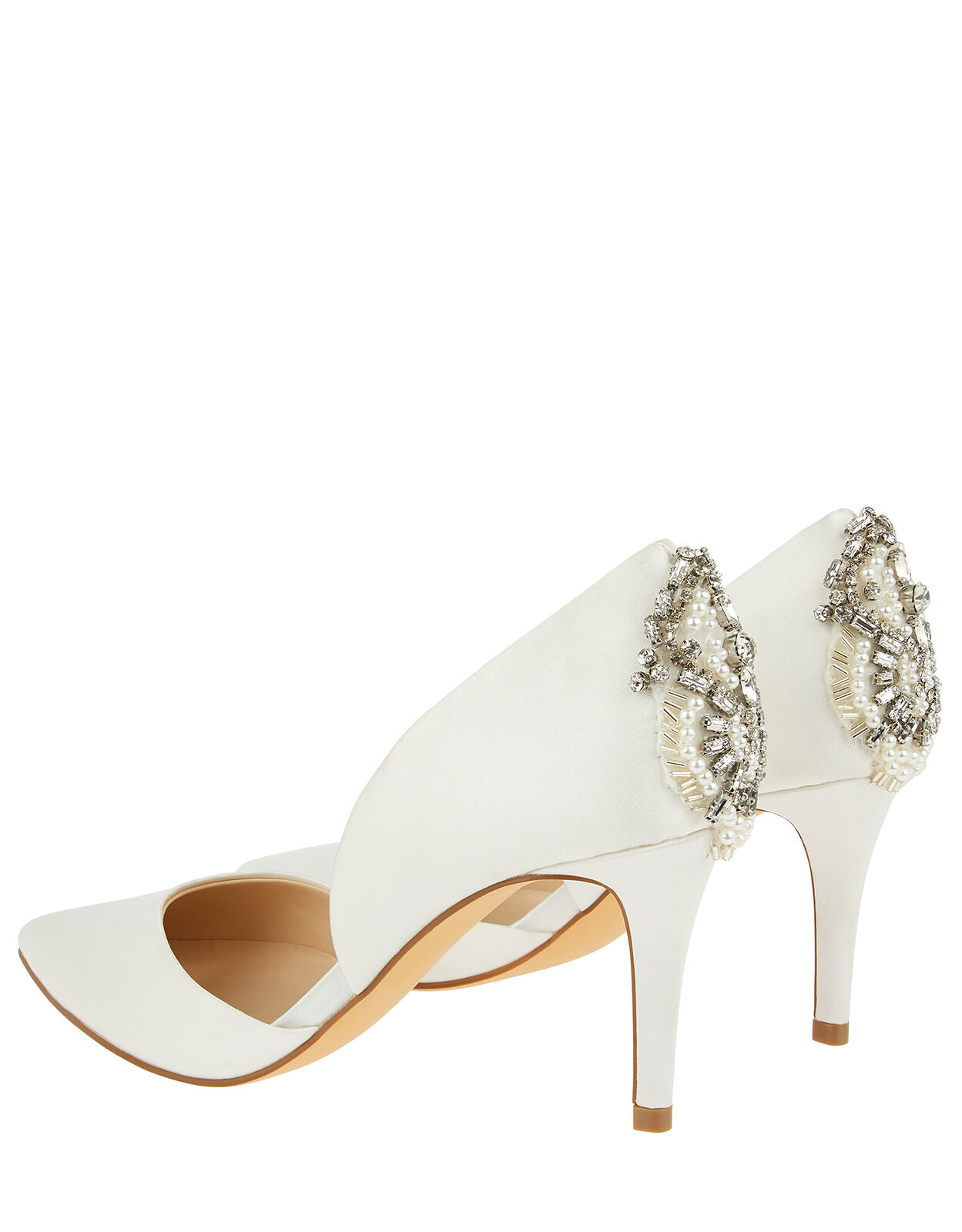 Evie Satin Bridal Court Shoes with 
