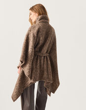 Cara Herringbone Knit Cape, , large