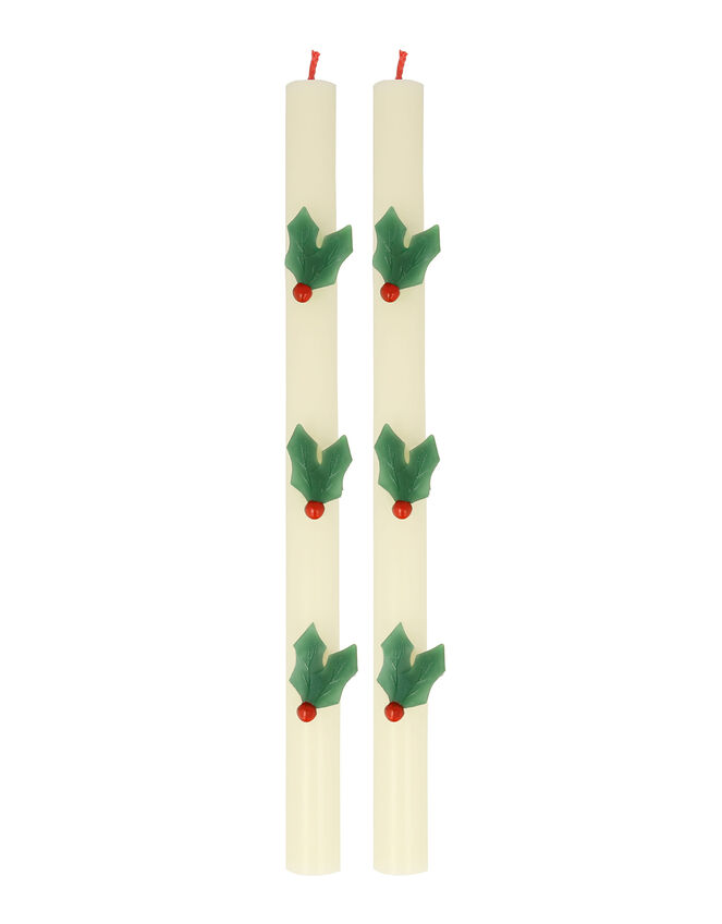 Meri Meri 2-Pack Holly Christmas Taper Candles, , large