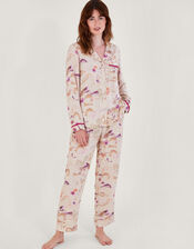 Bianca Print Pyjama Set, Nude (NUDE), large