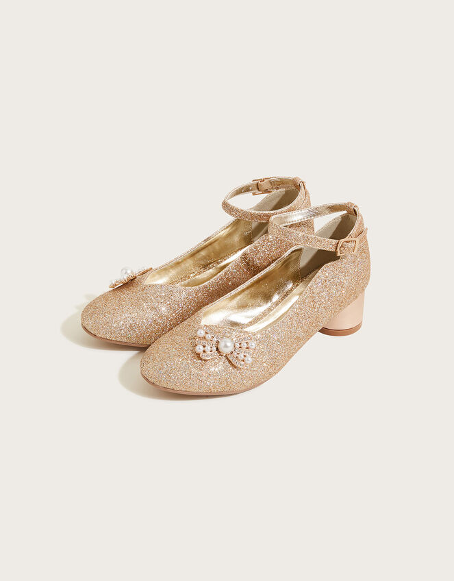 Tulip Butterfly Sparkle Heels, Gold (ROSE GOLD), large