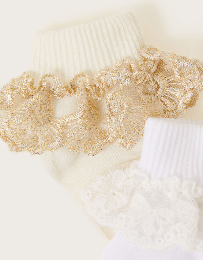Baby Lace Trim Socks Twinset, Multi (MULTI), large