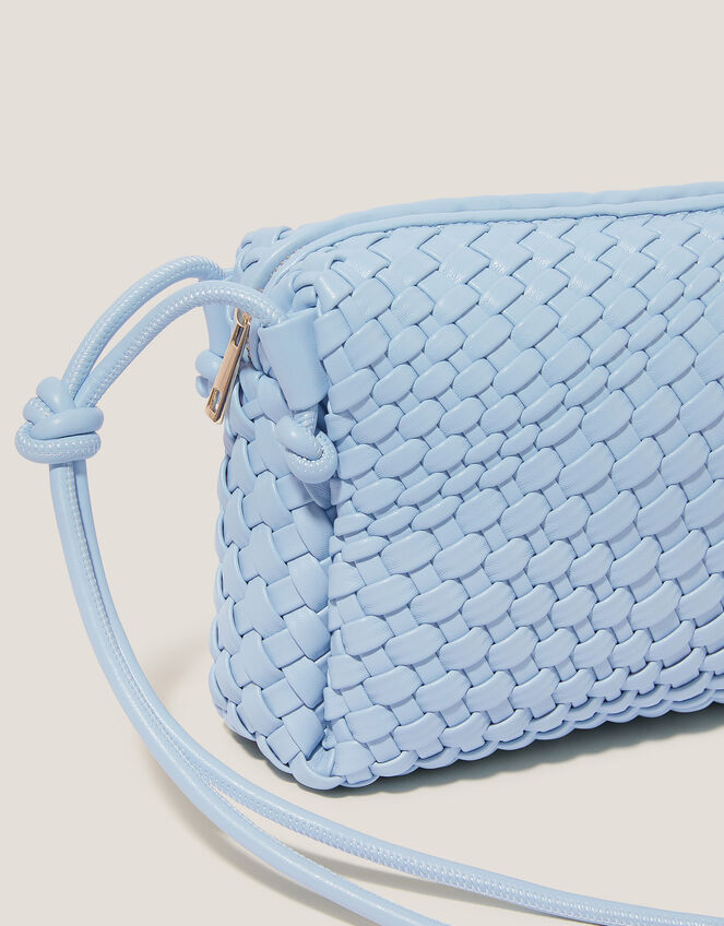 Piper Woven Cross Body Bag, Blue (BLUE), large