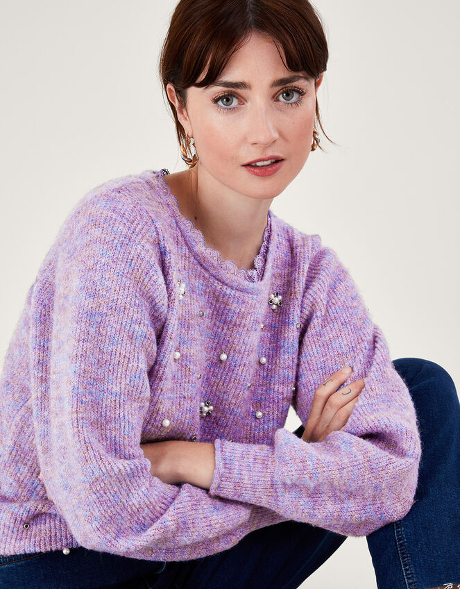 Pearl and Crystal Jumper, Purple (LILAC), large