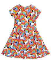 Frugi Spring Printed Skater Dress, Multi (MULTI), large