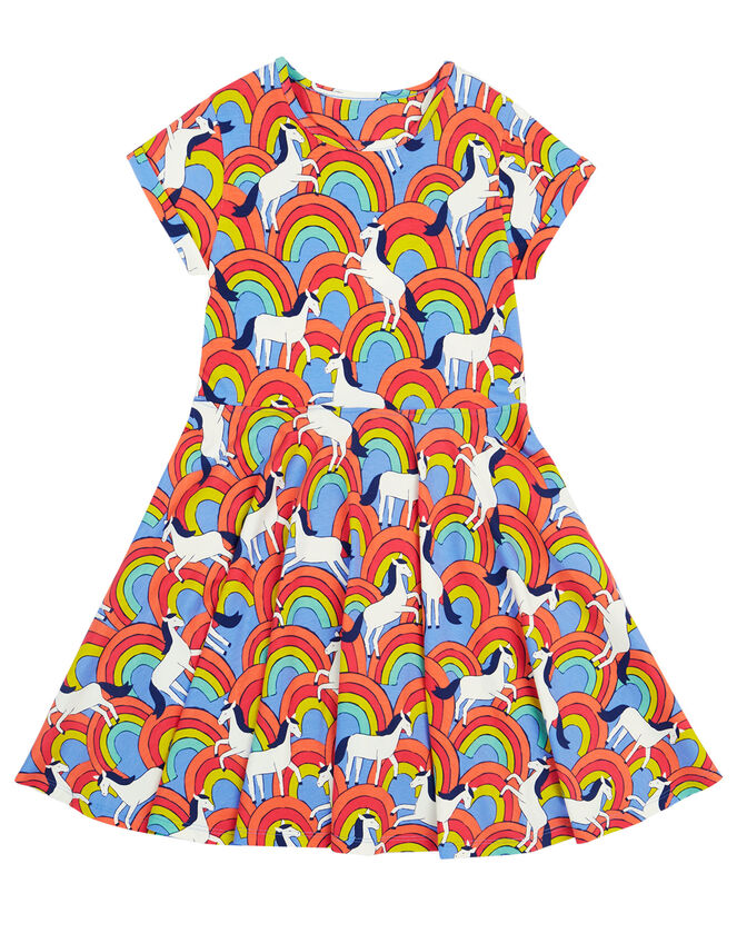 Frugi Spring Printed Skater Dress, Multi (MULTI), large