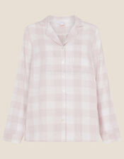 Check Wide Leg PJ Trousers, Pink (BLUSH), large