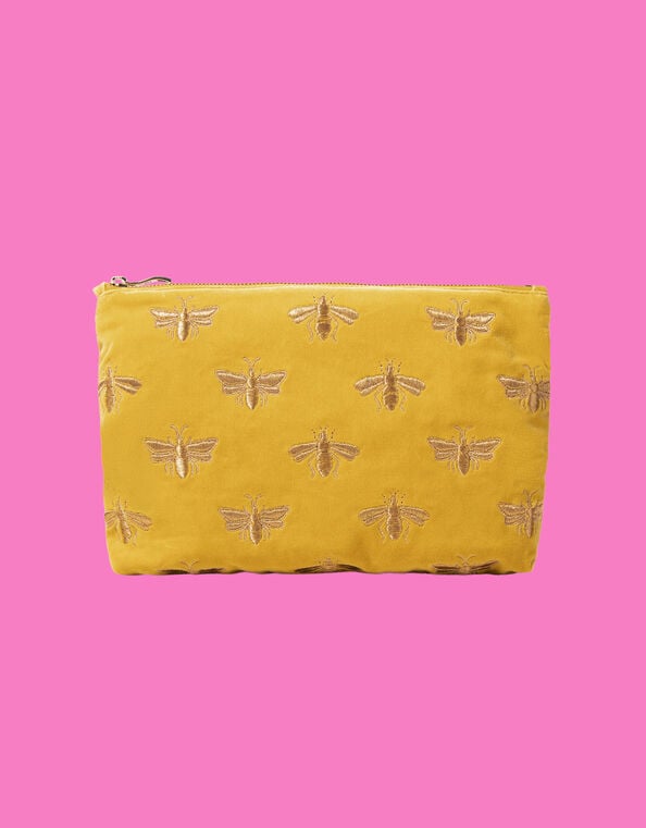 Elizabeth Scarlett Large Honeybee Velvet Pouch, , large