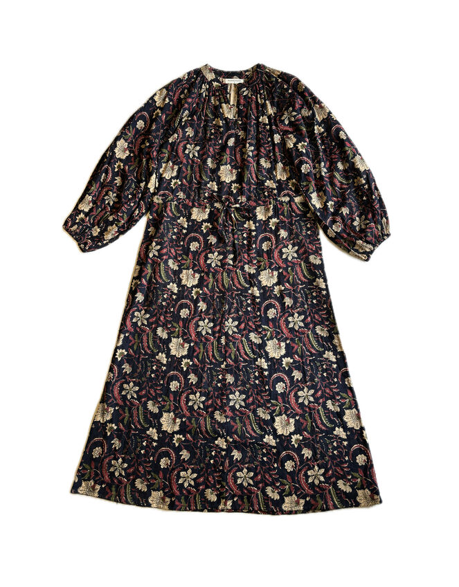 Maison Hotel Floral Print Maxi Dress, Blue (NAVY), large