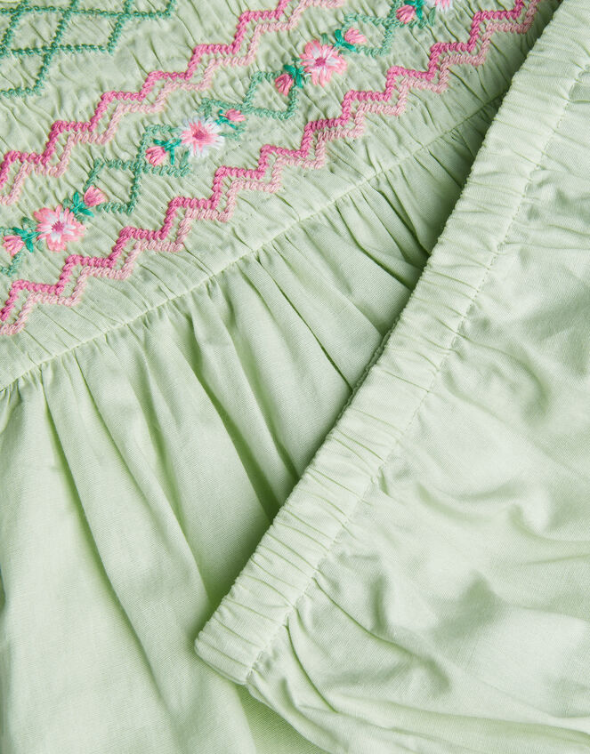 Baby Embroidered Smock Dress and Briefs Set, Green (GREEN), large