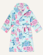Elle Floral Chunky Robe, Blue (AQUA), large
