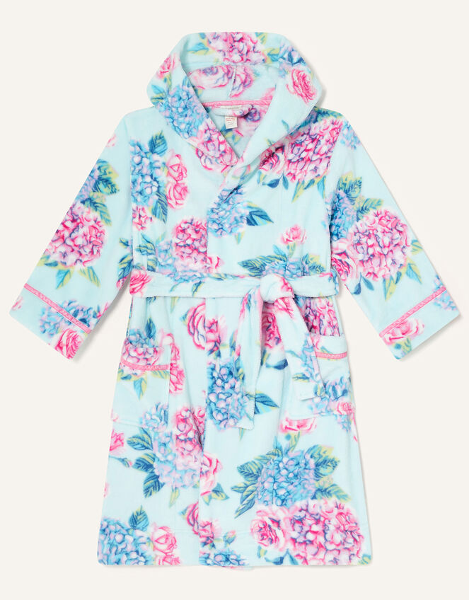 Elle Floral Chunky Robe, Blue (AQUA), large