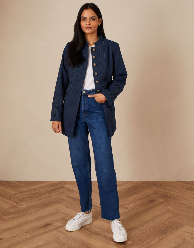 Maura Military Blazer, Blue (NAVY), large