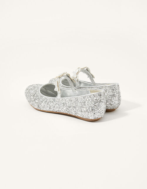 Sparkle Butterfly Ballerina Flats, Silver (SILVER), large