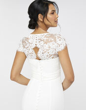 Leonora Bridal Crepe Lace Maxi Dress, Ivory (IVORY), large