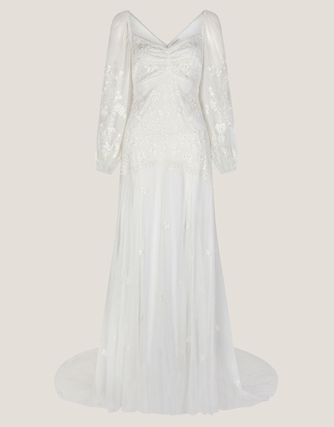 Josette Embellished Maxi Wedding Dress, Ivory (IVORY), large