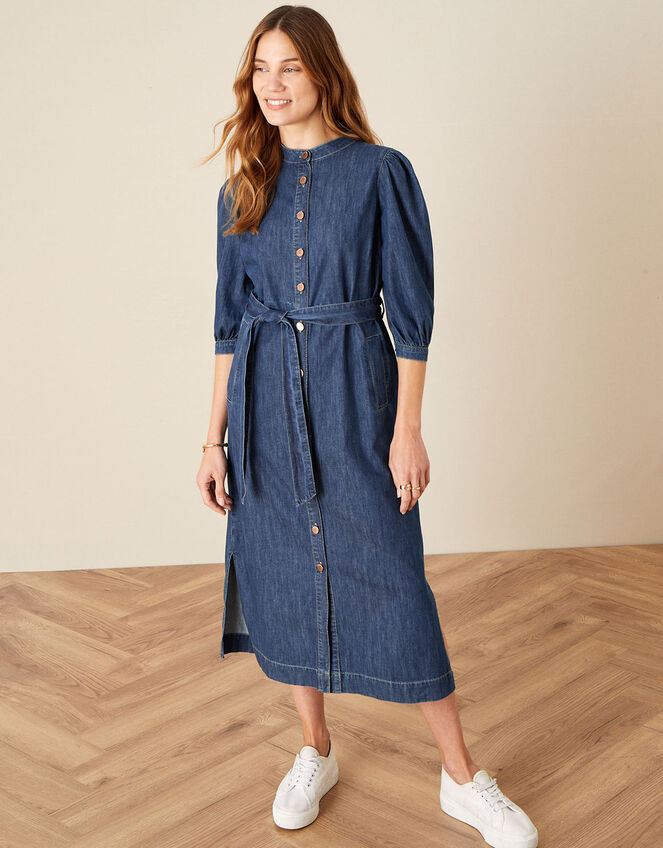 Diya Denim Shirt Dress, Blue (DENIM BLUE), large