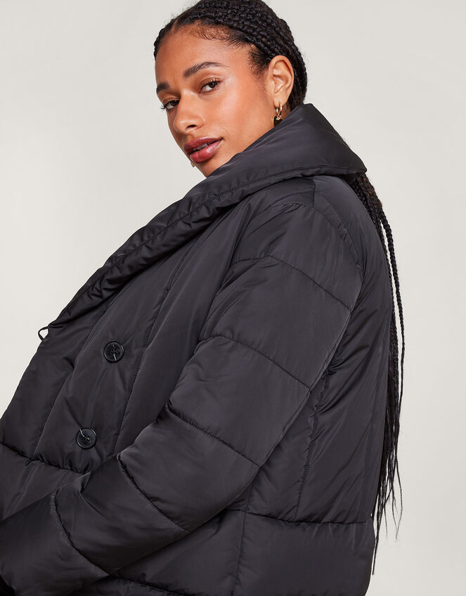 Stephie Stitch Detail Padded Coat, Black (BLACK), large