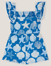 Shell Print Playsuit, Blue (BLUE), large