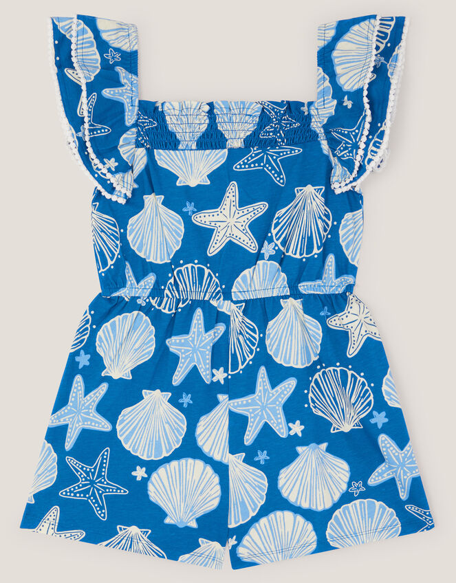 Shell Print Playsuit, Blue (BLUE), large