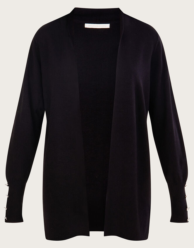 Shawl Midi Cardigan with LENZING™ ECOVERO™ , Black (BLACK), large