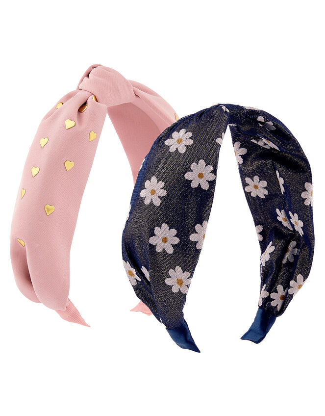 Heart and Daisy Knot Headband Set, , large