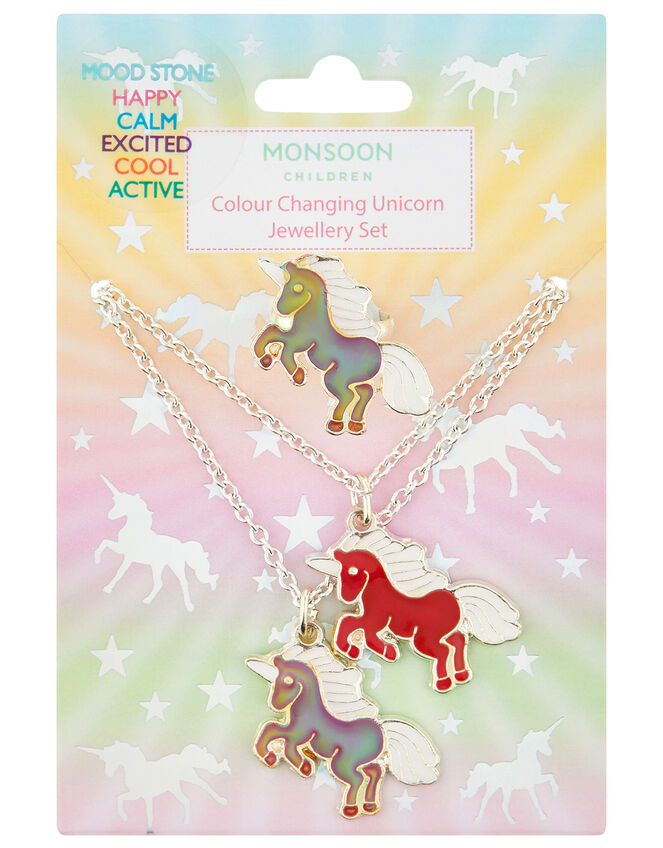 Unicorn Jewellery Set With Mood Stone, , large