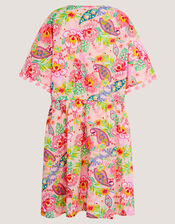 Paisley Print Pom Pom Kaftan, Pink (PINK), large