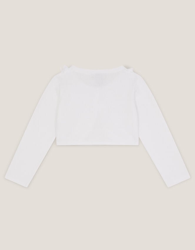 Baby Ottilie Appliqu&eacute; Rose Cardigan, White (WHITE), large