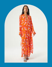 Fabienne Chapot Print Maxi Shirt Dress, Orange (ORANGE), large