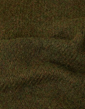 Taya Knitted Triangle Scarf, Green (KHAKI), large