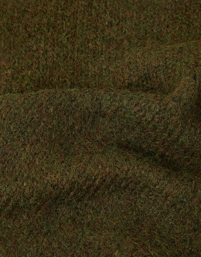 Taya Knitted Triangle Scarf, Green (KHAKI), large