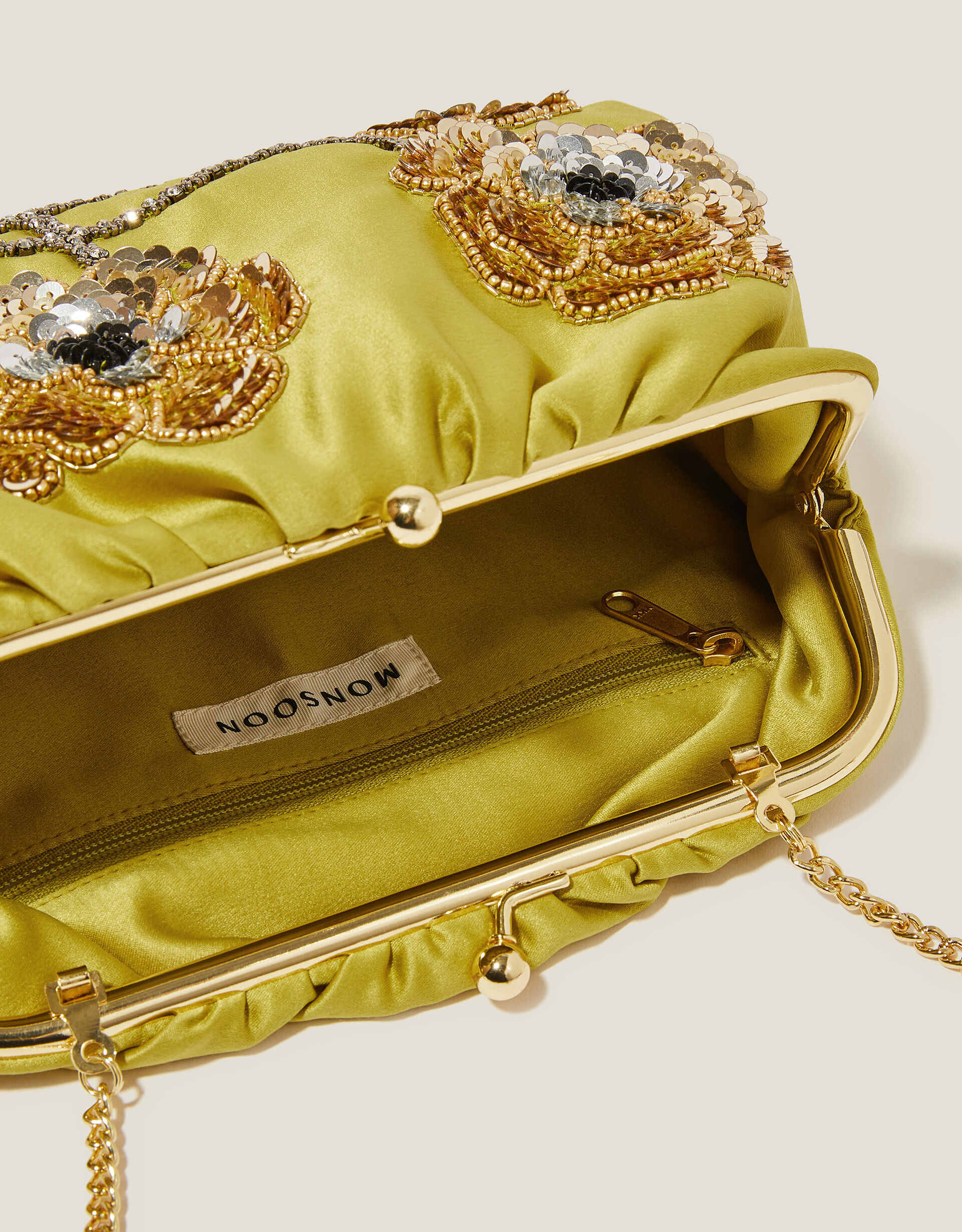 Sora Embellished Satin Clutch Bag