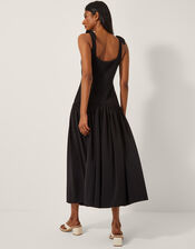 Dolly Drop Waist Midi Dress, Black (BLACK), large