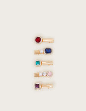 5-Pack Treasure Gemstone Hair Clips, , large