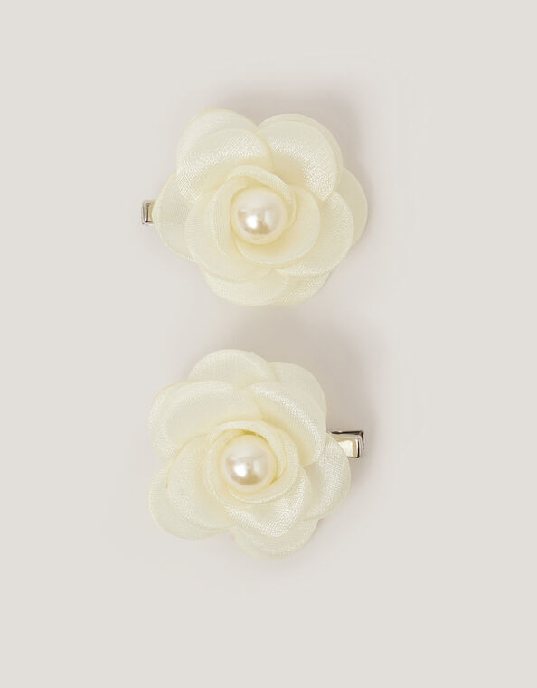 2-Pack Flower Girl Hair Clips, Ivory (IVORY), large