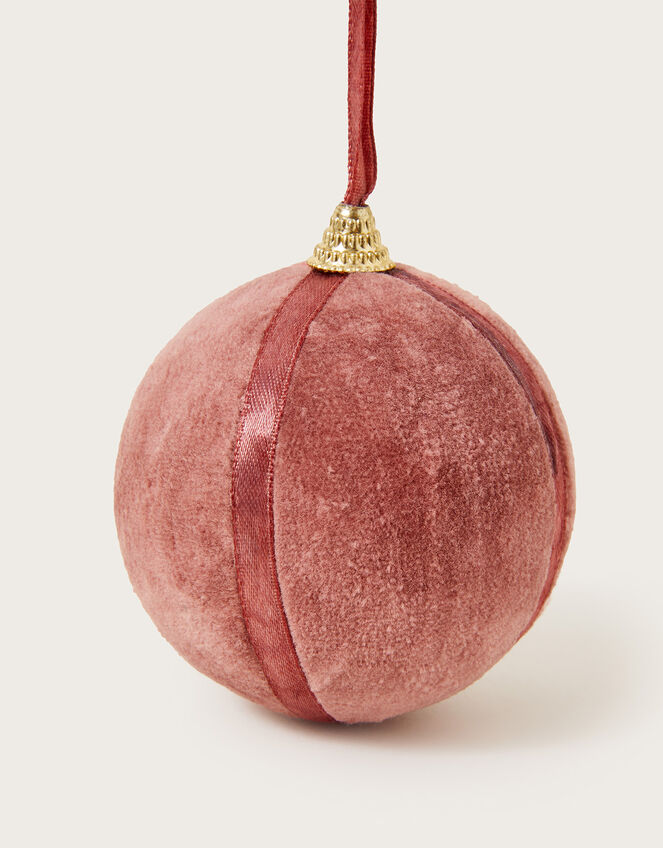 Plain Velvet Bauble Decoration, Pink (PINK), large