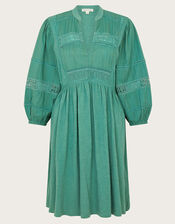 Lia Lace Trim Dress, Green (GREEN), large