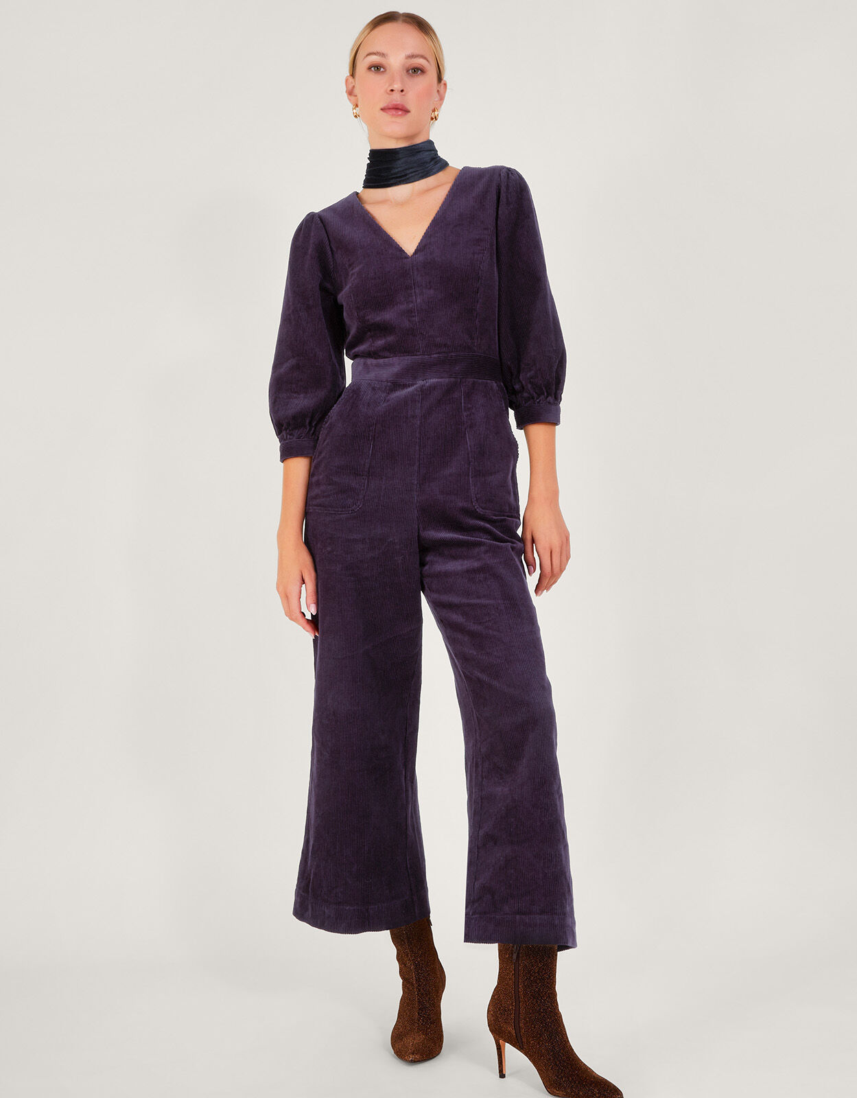 Gia Cord Jumpsuit Purple Jumpsuits Monsoon UK