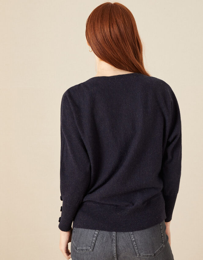 Button Cuff Jumper Blue