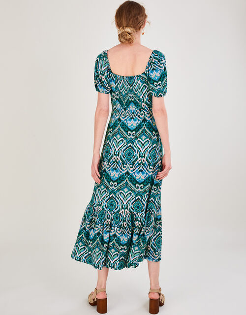 Tie Front Maxi Jersey Dress with LENZING™ ECOVERO™ , Teal (TEAL), large