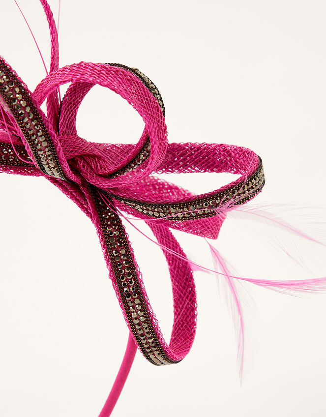 Embellished Loops Fascinator Headband, Pink (FUCHSIA), large