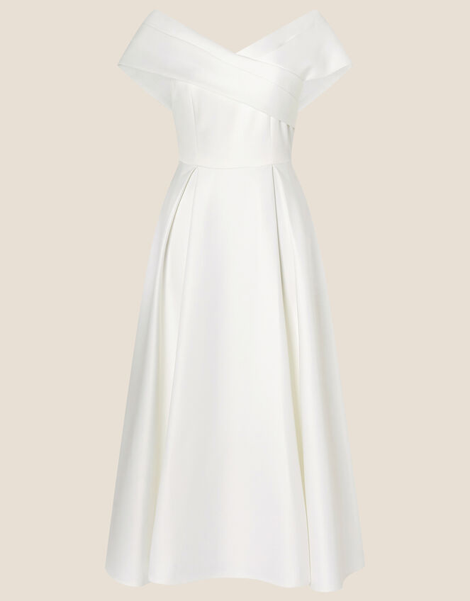 Miranda Bardot Bridal Midi Dress, Ivory (IVORY), large