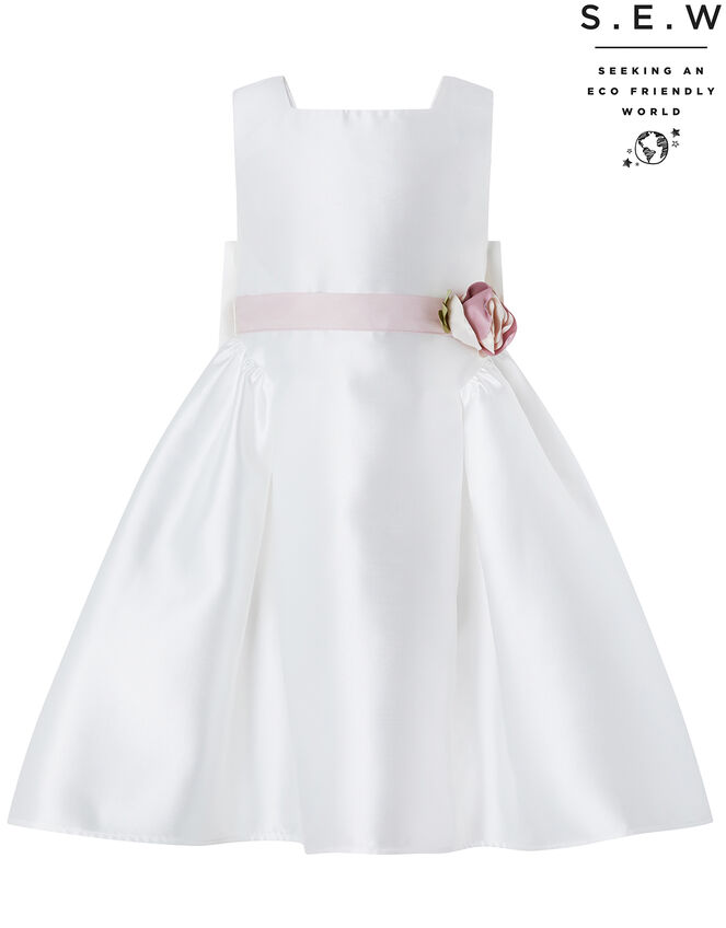 Pearl Duchess Occasion Dress in Recycled Polyester, Ivory (IVORY), large