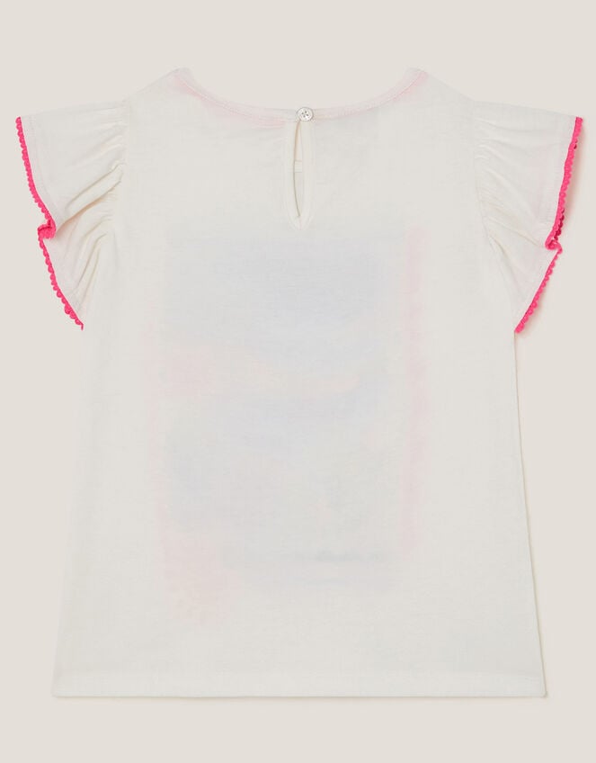 Resort Scene Embellished T-Shirt, Ivory (IVORY), large