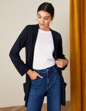 Olips Ottoman Stitch Cardigan, Blue (NAVY), large