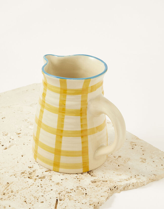 Check Print Ceramic Jug, , large