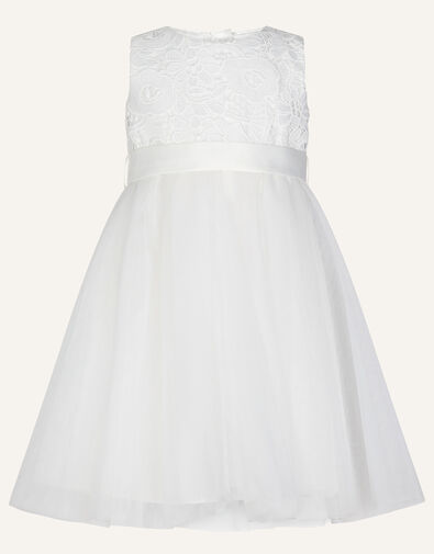 Baby Alice Lace Bodice Tulle Dress, Ivory (IVORY), large