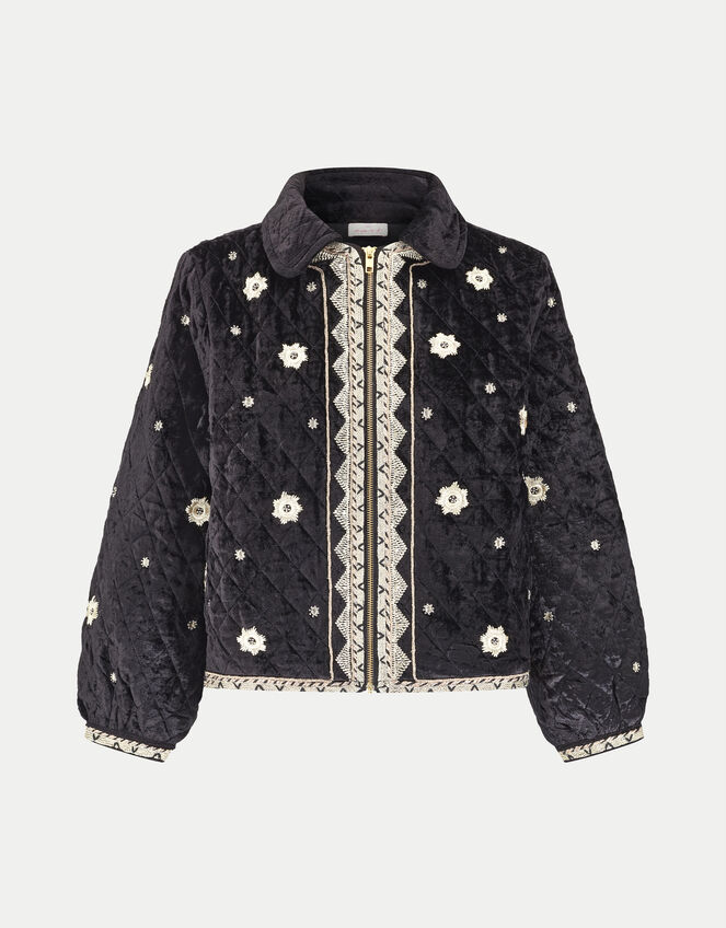 East Embroidered Quilted Jacket, Black (BLACK), large